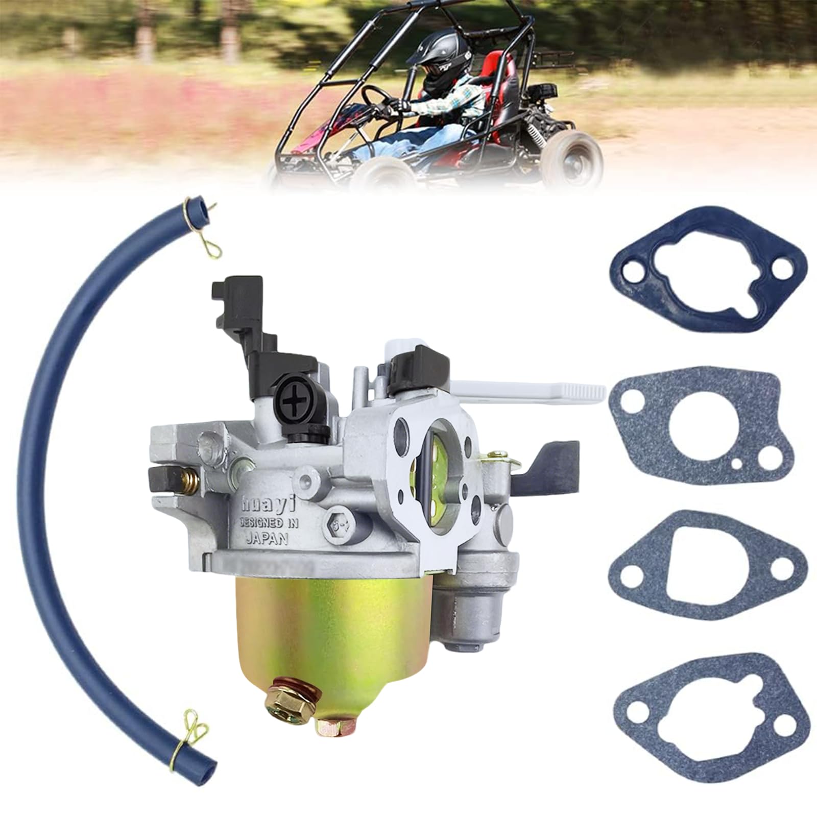 KT196 Go Kart Carburetor with Gaskets Huayi P19 For Coleman 196cc