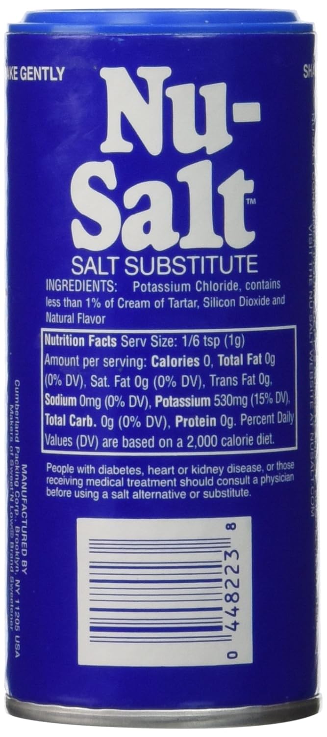 Nu Salt, 3-Ounce Shaker (12 Count) : Salt Substitutes : Grocery & Gourmet Food