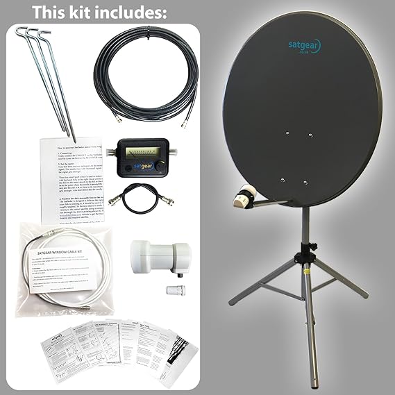 Satgear 80cm Portable Satellite Dish Kit with Tripod Amazon.co.uk