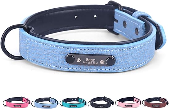 Dog collar with name and telephone number Clearance
