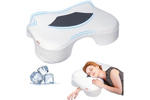 Funpkoser Side Sleeper Pillow with Arm Holes, Memory Foam Pillow for Neck Shoulder Cervical Pain Relief, Ergonomic Arm Holes 