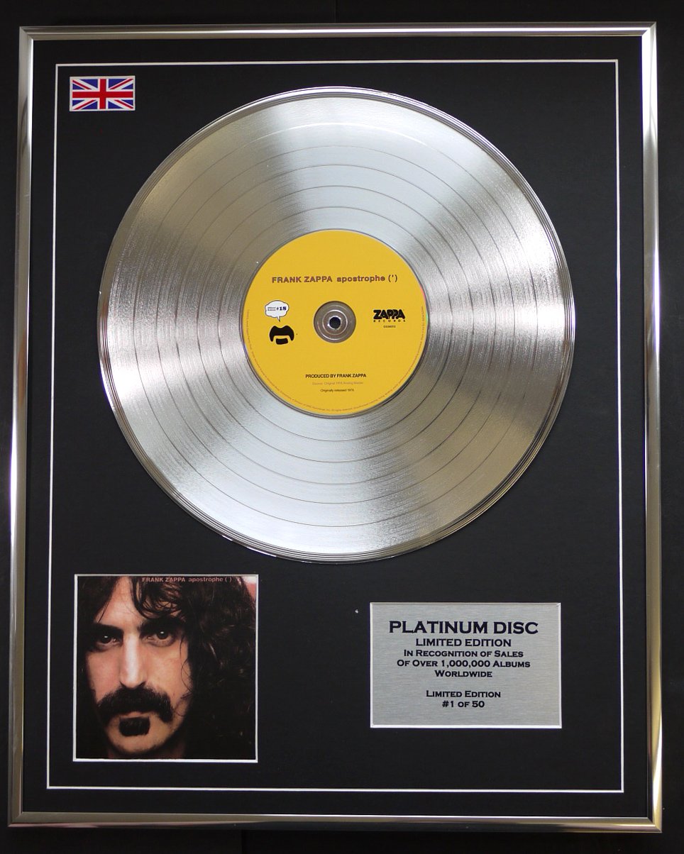 FRANK ZAPPA/LTD EDITION CD PLATINUM DISC/APOSTROPHE