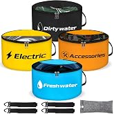 cyrico Rv Sewer Hose Storage, 4 Pack Waterproof Rv Storage and Organization with Dual Zipper Closing Visible Cover, Accessori