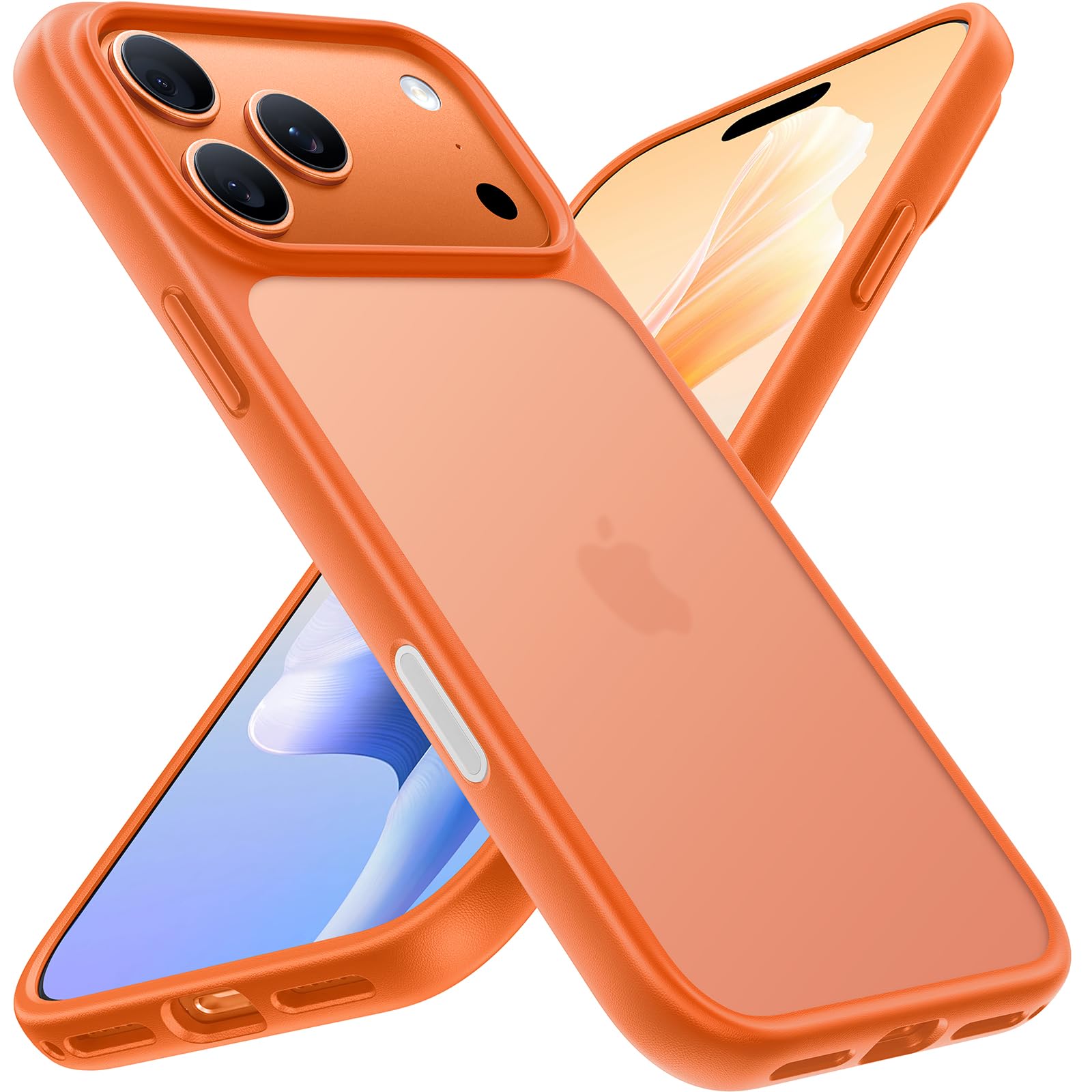 Photo 1 of TORRAS Shockproof for iPhone 17 Pro Max Case with Camera Control Button, [12FT Military Grade Drop Protection] Enhanced Grip & Soft Touch Translucent 17 Pro Max Case with DIY Buttons, Cosmic Orange