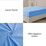My home store 100% Egyptian Cotton Fitted Sheet 300TC King Light Blue view 4