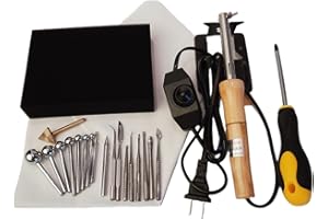 Electric Fabric Flower Making Tool Kit - DIY Cloth Flower Ironing Maker with 18 Adjustable Temperature Heads for Craft Projec