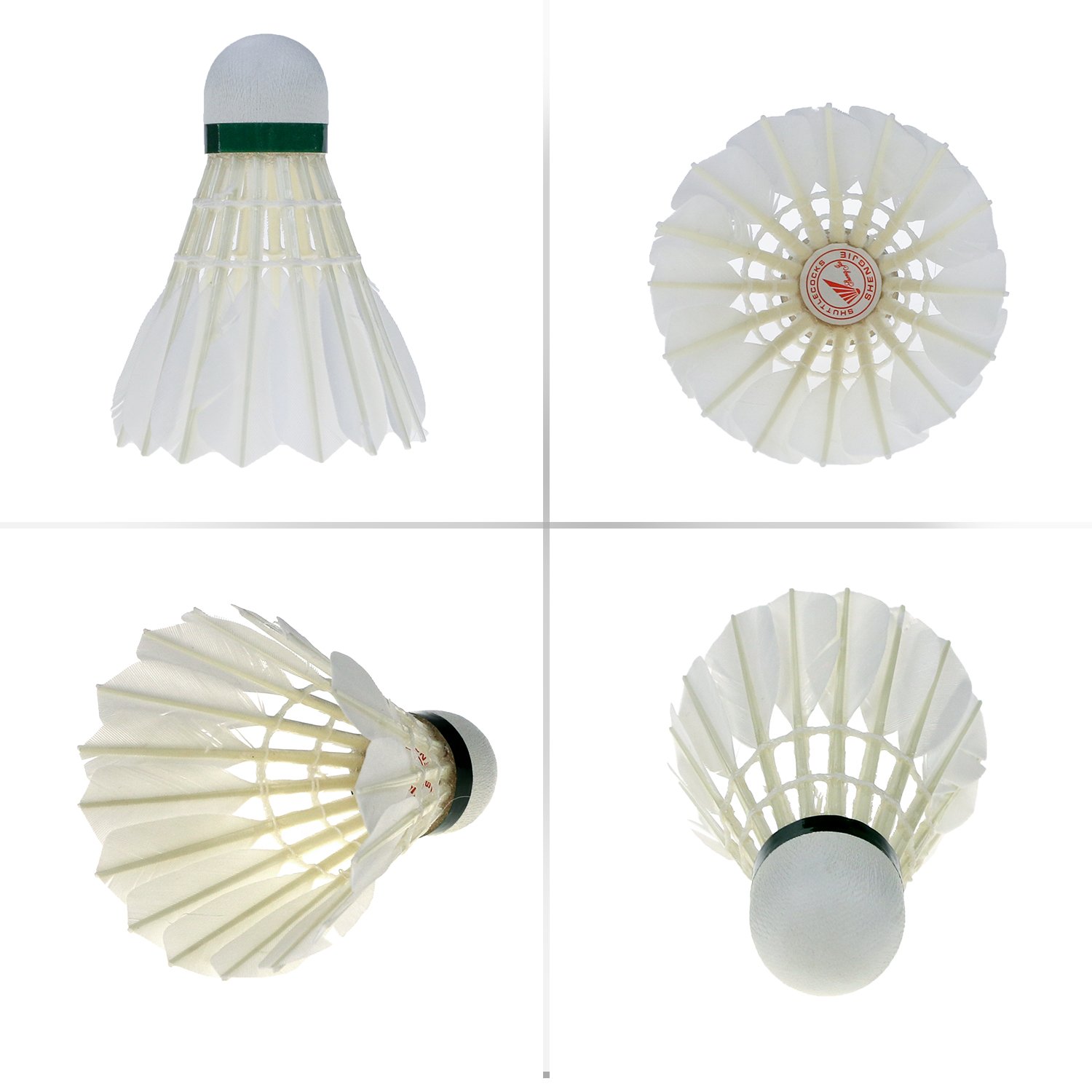 Renfox Badminton Shuttlecocks, 12Pcs Advanced Goose Feather Shuttlecocks Training Badminton Balls with Great Stability and Durability for Indoor Outdoor Sports