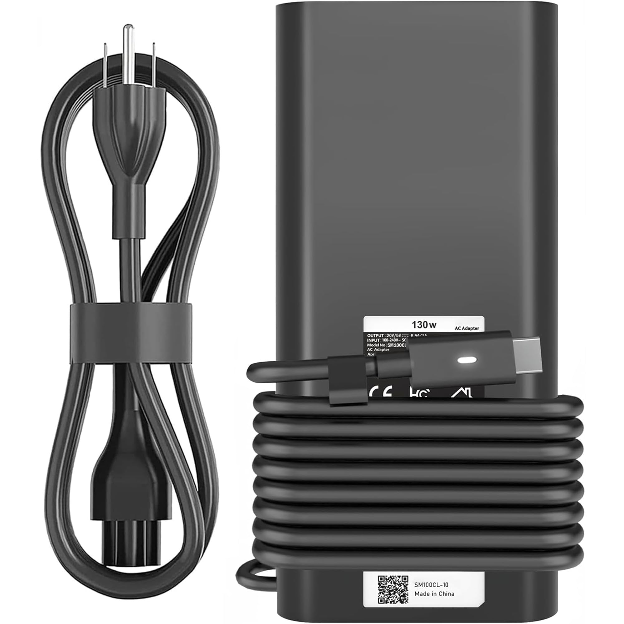 Photo 1 of 130W USB C Laptop Charger Compatible with Dell Precision 5570 5560 5550 5530 5760 5750 3560 Latitude 7410 7310 7210 9410 9510 5420 5520 5510 XPS 15 17 2in1 9575 9500 9700 Power Cord