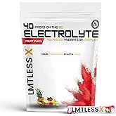 LMTLESS X Premium Electrolyte Hydration Powder Packets, Mixed Flavors, 40 Count