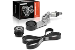 A-Premium Engine Serpentine Drive Belt Kit with Tensioner & Idler Pulley Compatible with Toyota Corolla 2003-2008, Matrix 200