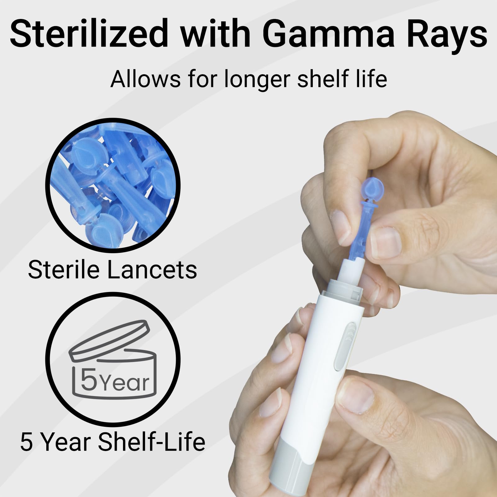 Vive Precision Easy-Twist Lancets for Diabetes Blood Sugar Extraction Testing, 30 Gauge Single Use Disposable Finger Pricker Needle Pen for Glucose Monitoring Devices (300 Easy-Twist Lancets)