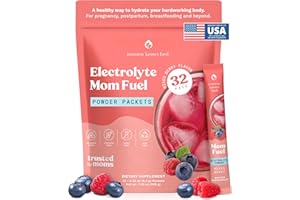 Mommy Knows Best Mom Fuel Electrolyte Drink Mix for Moms, Hydration Support - for Pregnancy, Prenatal, Electrolytes + Trace Minerals, Lactation Drink Mix Supplement (32 Count)