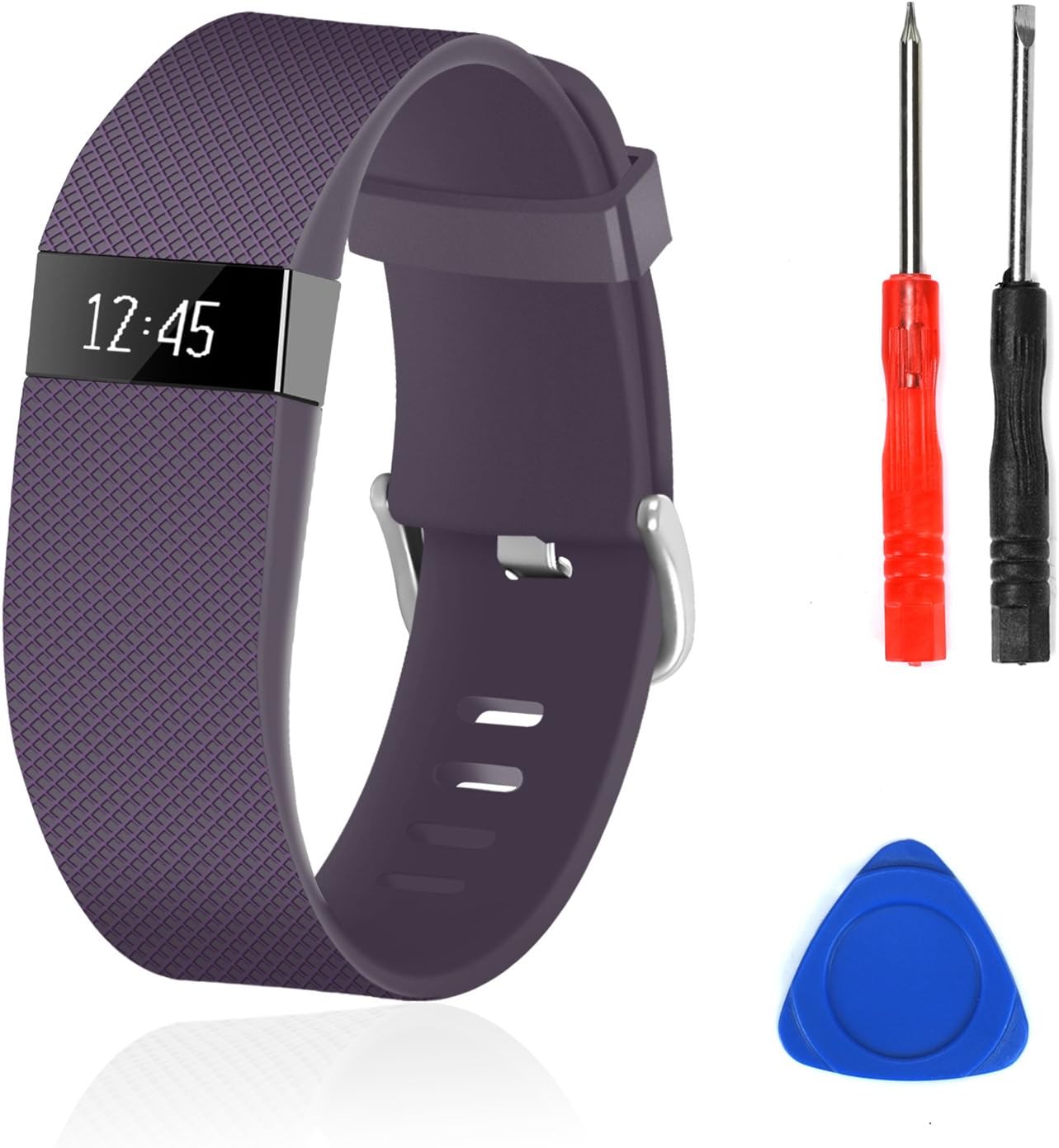 Wizvv Compatible Bands Replacement for Fitbit Charge HR,Charge HR 1, with Metal Buckle Fitness Wristband Strap Women Men Large Small (9 Colors)