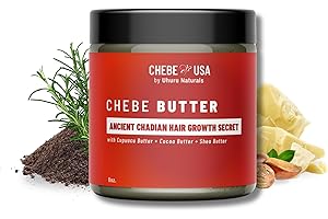 Uhuru Naturals Chebe Hair Butter – Authentic, Whipped Chebe Butter for Hair Growth, Deep Conditioning & Moisture – Protects from Dryness and Breakage – 8 oz