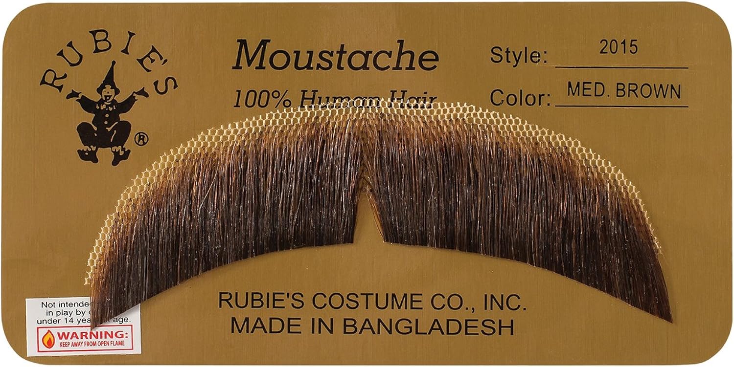Rubie's Basic Character Mustache Human Hair Black