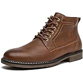 CLOWSE Men’s Casual Dress Ankle Boots with Zipper and Lace-Up, Fashion Boots for Daily Wear
