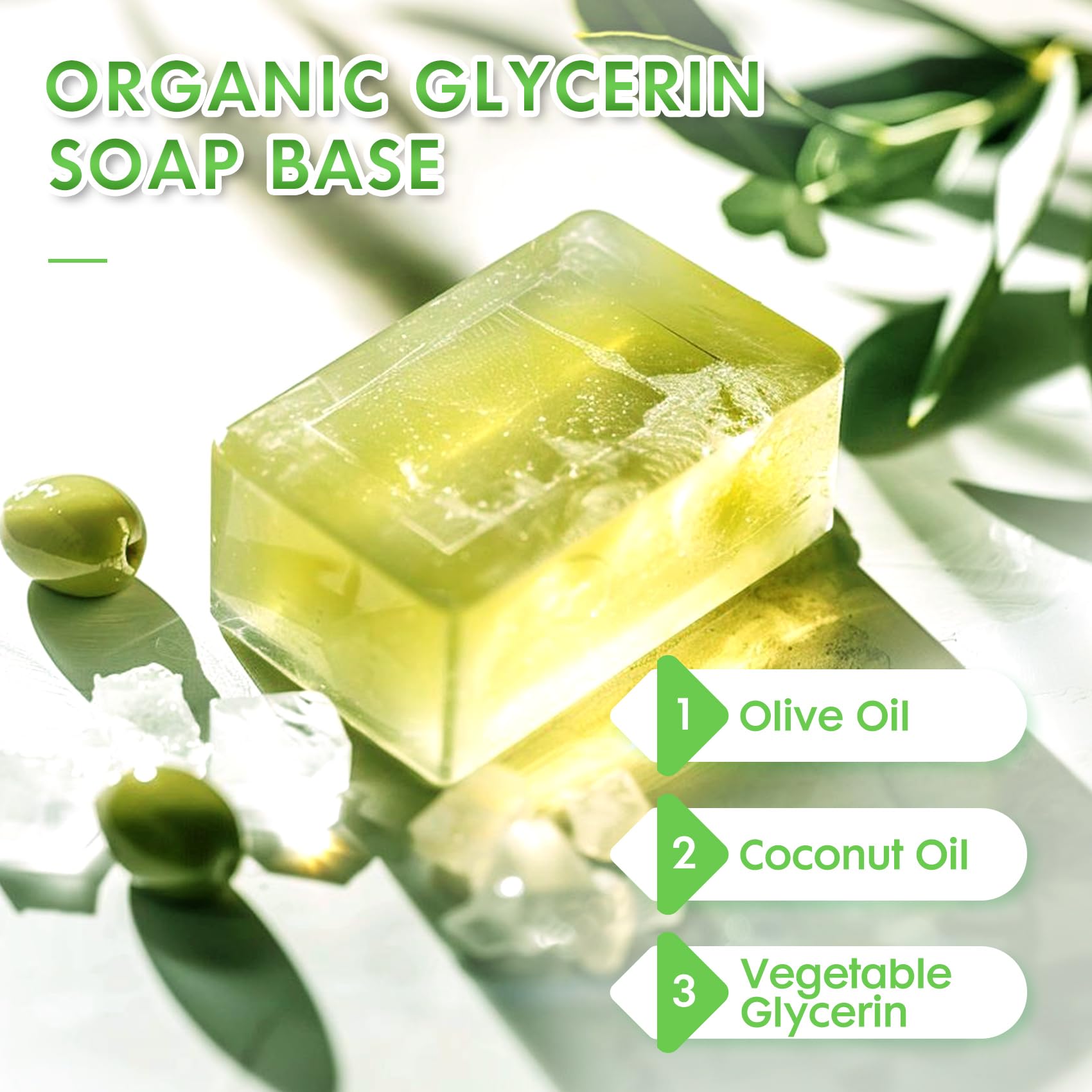 2 LB Glycerin Soap Base Pre-Cut Moisturizing Natural Base Melt and Pour DIY Handmade for Crafting Soap Making