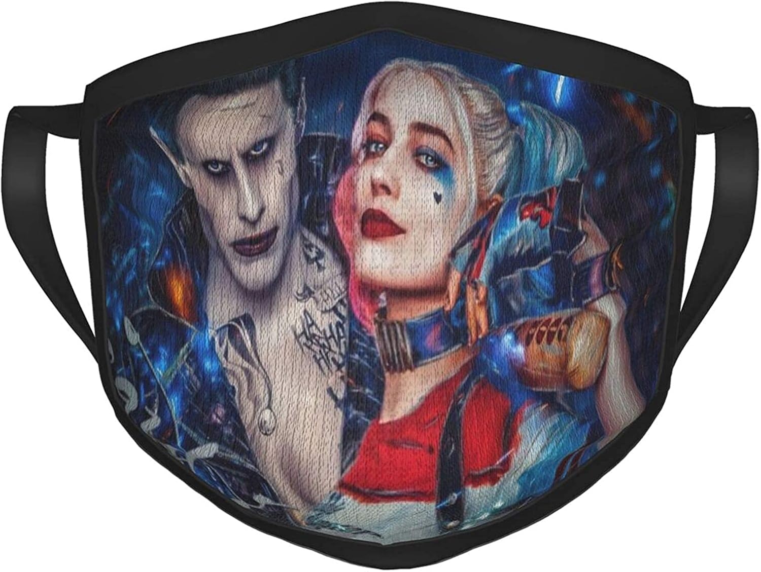 classic Harley Quinn Clown Girl And The Joker Face Masks Washable