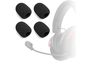 Voarmaks 4 Pcs Mic Cover Compatible with Kingston HyperX Cloud III, Cloud 3 Gaming Headset, High-Density Replacement Foam Mic