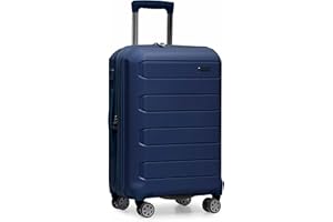 Traveler's Choice Pagosa Indestructible Hardshell Expandable Spinner Luggage, Navy, 22-Inch Carry-on