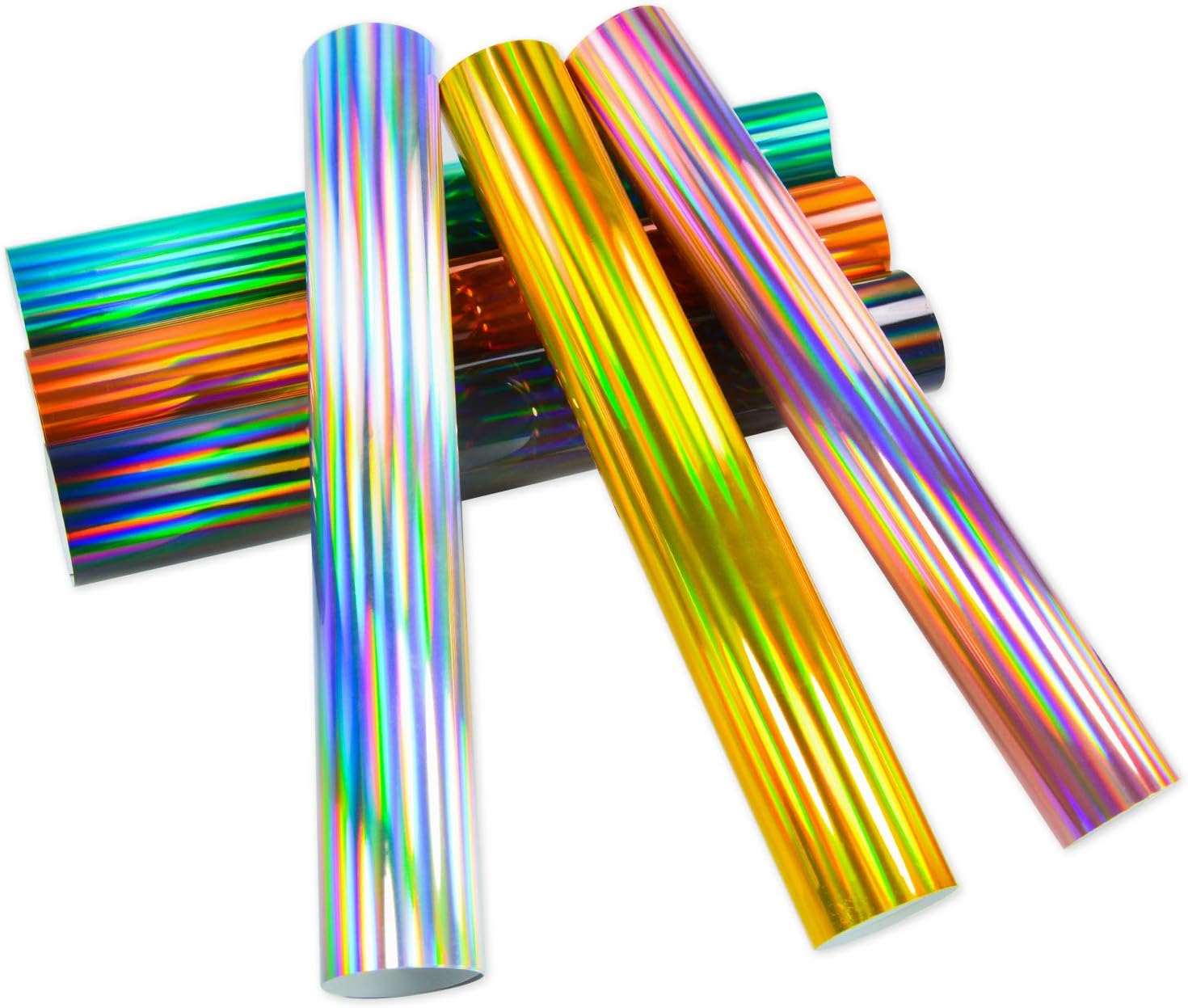 Holographic Glossy Rainbow Permanent Adhesive Craft Vinyl for curicut,Cameo,for DIY Tumblers,Rainbow Vinyl: Kitchen & Dining