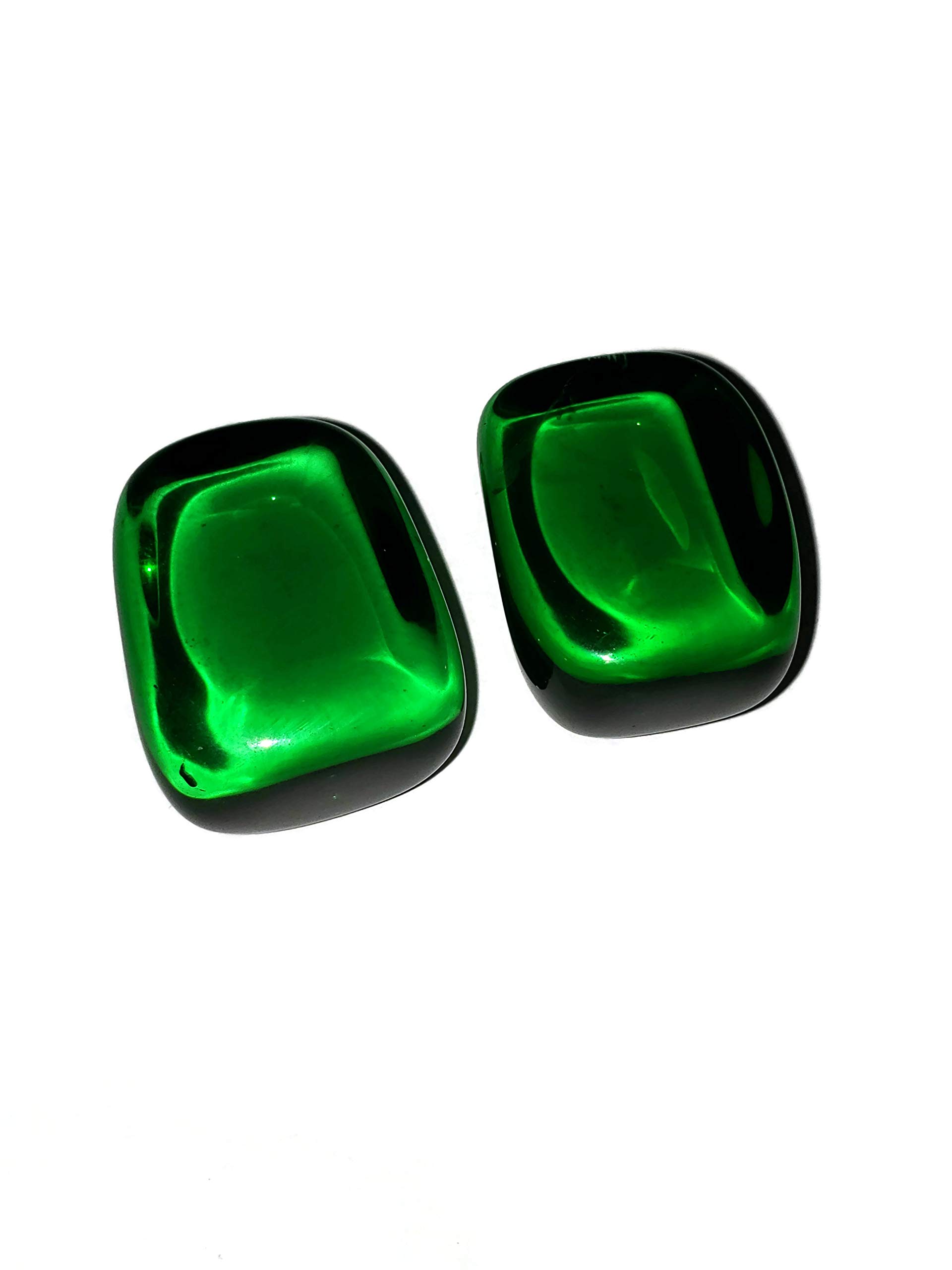 2pc Gaia Stone Medium Green Obsidian Tumbled & Polished Healing Crystal Gemstone Specimens from Washington, USA