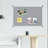 VIZ-PRO Notice Board Felt Grey 90x60cm 2 Pack Silver Aluminium Frame view 7