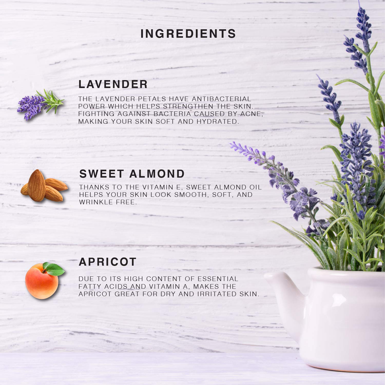 Lavender Multi-Use Oil for Face, Body and Hair - Organic Blend of Apricot, Vitamin E, Fractionated Coocnut and Sweet Almond Oil Moisturizer for Dry Skin, Scalp and Nails - 4 Fl Oz : Beauty