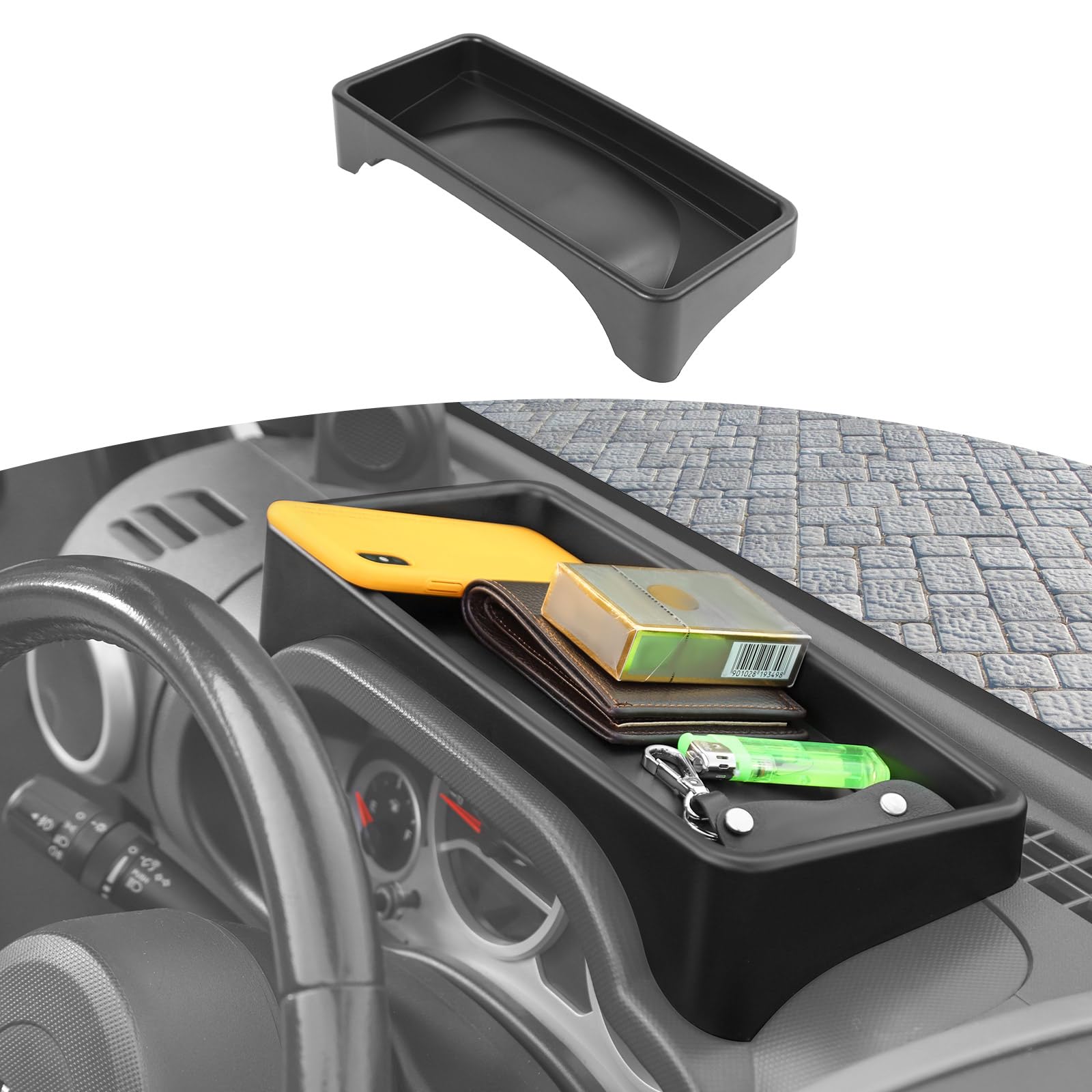Photo 1 of RT-TCZ for Wrangler JK Dashboard Storage Tray Organizer for Jeep Wrangler JK JKU 2007 2008 2009 2010 Black Storage Accessories