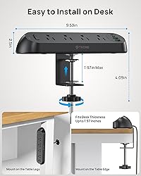 TROND Desk Clamp Power Strip USB C PD 20W- Surge