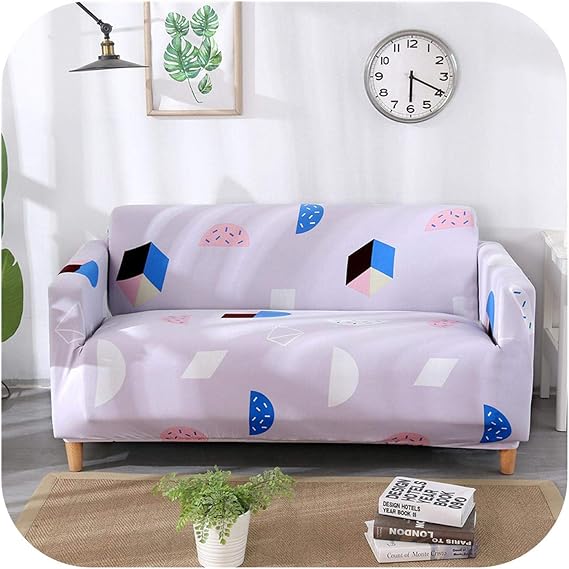 Sofá cubre Sala de estar Impresión de dibujos animados de Color Sólido