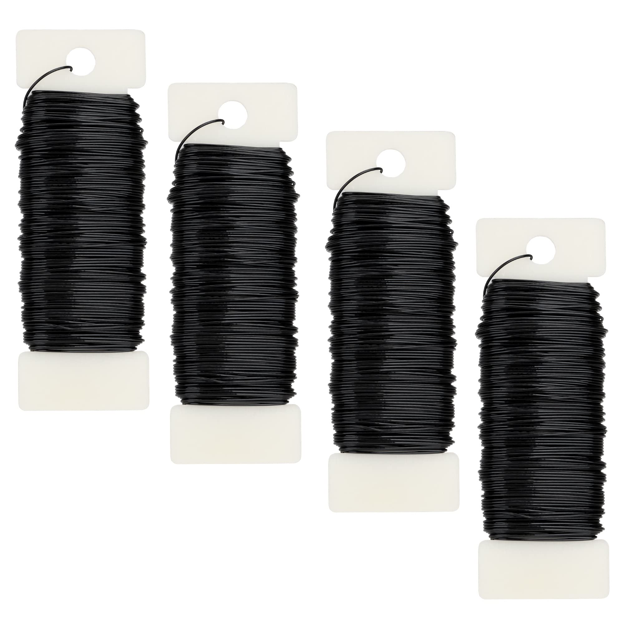 4 Rolls Floral Wire 152 Yards 22 Gauge Black Florist Wire Flexible Floral Wire Febwind Flexible Paddle Wire for Flower Arrangement Garland Floral Handicrafts Wreaths Plant Crafts