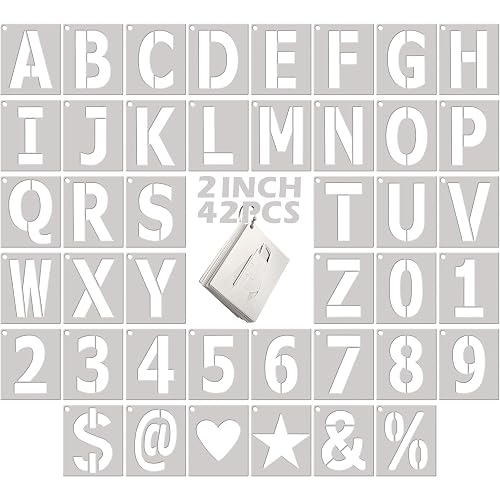 6 Inch Letter Stencils and Numbers: 42 PCS Symbol Alphabet Craft ...