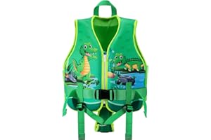 Jurmickey Toddler Swim Vest, Kids Swim Vest for Toddlers, Toddler Floaties 20-60 lbs with Adjustable Safety Strap, S-XL for 2-9 Years Old Boys and Girls