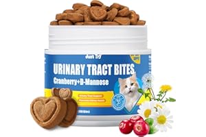 Just Try 300 Bites 6.35 oz Urinary Tract Bites for Cats - Cranberry & D Mannose Formula for Bladder Health - Prevent UTI & Promote Urinary Comfort - Grain Free, Natural Ingredients Cat Supplements