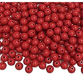 LIMAOLLY 300 Pcs Acrylic Round Pastel Beads Candy Color Plastic Spacer Beads for DIY Necklace Bracelet Earring Jewelry Making (Red)