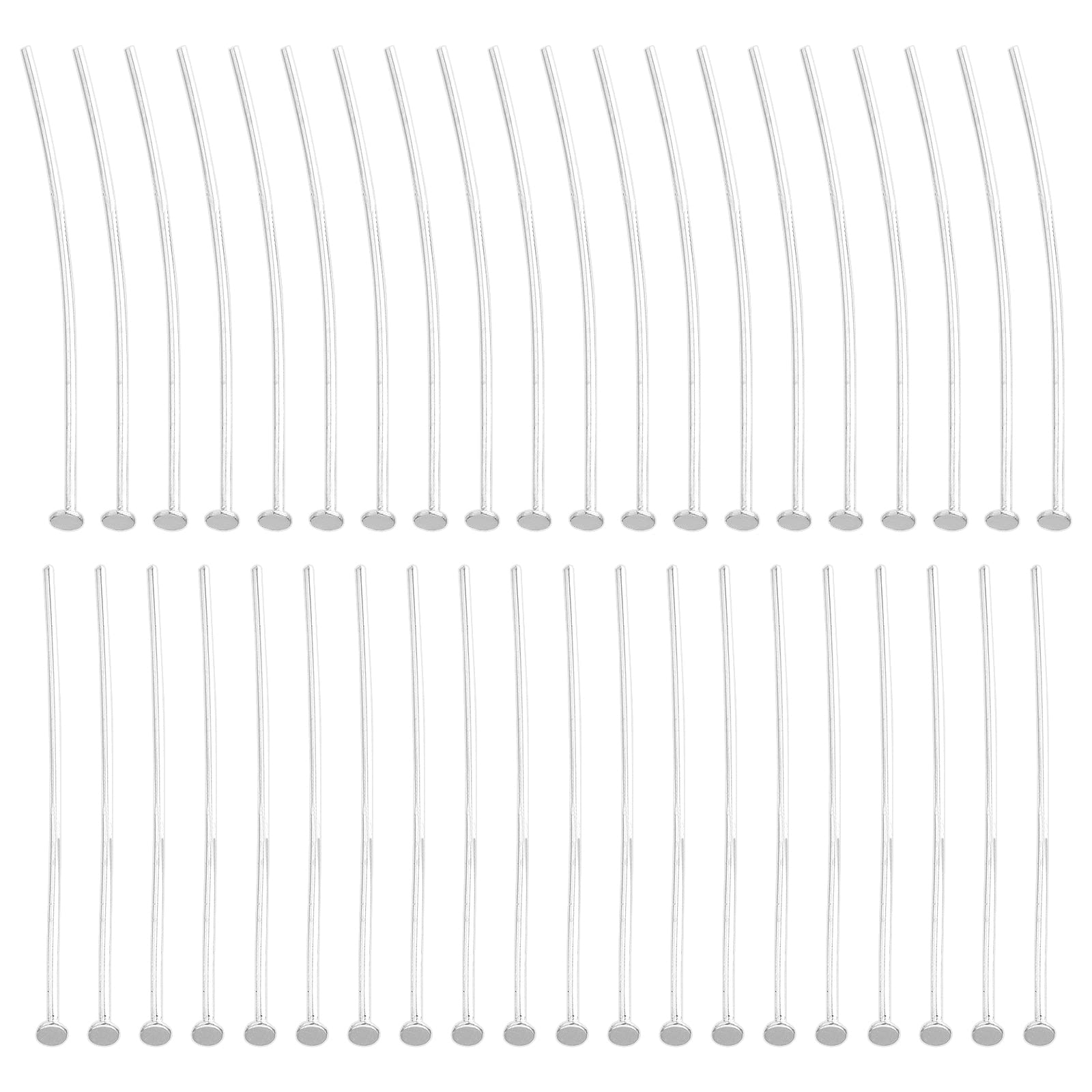 SUNNYCLUE 1 Box 40Pcs 925 Sterling Silver Flat Head Pins 25mm Flat Head Pin Headpins Headpin Jewellery Heads Pin for DIY Jewellery Making Earrings Findings Women Adults Crafts Dangle Earring Supplies