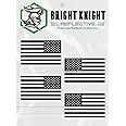 Bright Knight Reflective American Flag Stickers for Car, 2" x 1" 4pcs Mirrored Black American Flag Decals for Truck Vehicles, Windows, Hard Hats, Retro Reflective Vinyl US Bumper Stickers, Made in USA