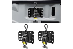 NeaLia Retractable Truck Bed Ratchet Straps for Ford F150 2015-2025, 10 ft Truck Straps for F-150, Self Retracting Tie Down with Boxlink Plates Mounted Brackets Bed Mount Heavy Duty Bolt on