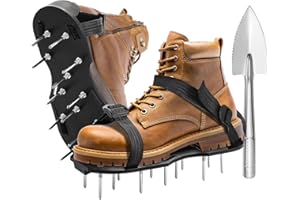 DASBET Epoxy Floor Spiked Shoes with Stainless Steel Shovel Gunite Spiked Shoes with 2''/50mm Sharp Short Spikes for Epoxy Fl