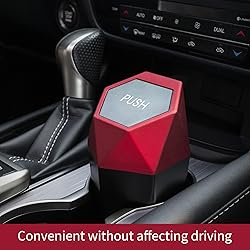 JUSTTOP Car Trash Can with Lid, Mini Diamond Design