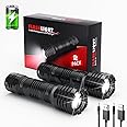 2 Pack Rechargeable Flashlights 400 Lumens, IP68 Waterproof, Bright Mini Flash Light, Led Flashlight with 5 Lighting Modes for Camping, Hiking, Emergency Lights for Home (Built-in Battery)