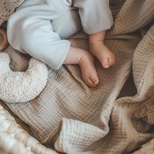 WIMIST MUSLIN SWADDLE BLANKETS, SWADDLE BLANKET FOR BABY GIRLS AND BOYS, BABY ESSENTIALS, SUITABLE FOR NEUTRAL NEWBORNS AND CRIB ESSENTIALS, LARGE 40 X 36 INCHES (BRICK)