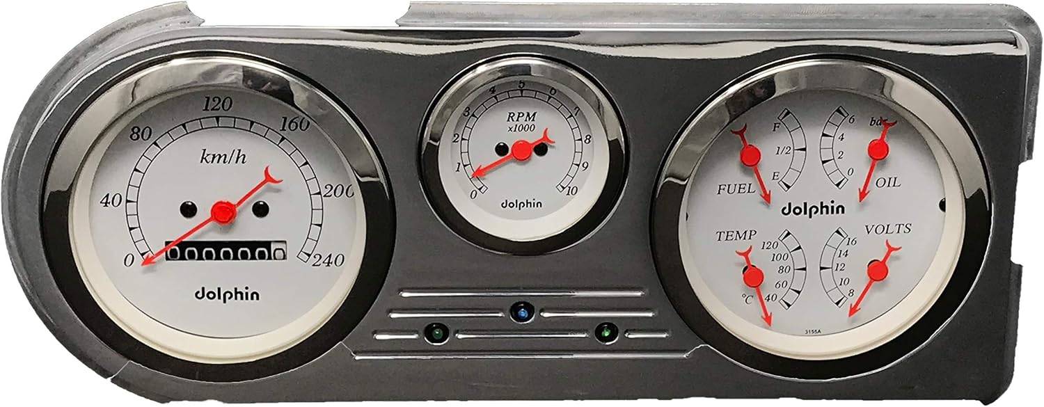 Compatible with 1948 1949 1950 Ford Truck 3 Gauge Quad Style Metric Gauge Dash Cluster Panel Mechanical