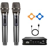 GOLDEN MARS Wireless Microphone System for Karaoke TV and AUX Speaker | Supports Coaxial Optical 3.5mm AUX and Inputs, AUX or RCA Output to Speakers