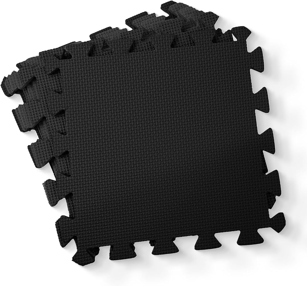 kidoola Foam Baby Play Mat 29x29cm 9pc Interlocking EVA 7mm Thick Black