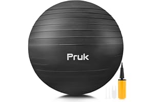 PRUK Exercise Ball Yoga Ball, Thick Anti-Slip Pilates Ball for Pregnancy Birthing, Workout and Core Training, Anti-Burst Fitness Ball with Air Pump, Suitable for Home Gym Office