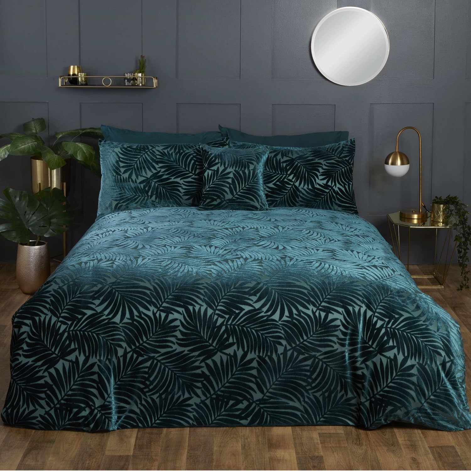 Rapport Home Paloma Velvet Duvet Set (Double, Emerald) — image 1