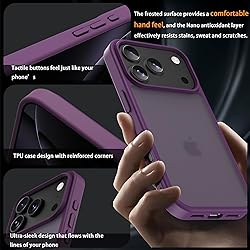 EUMADOVE for iPhone 17 pro Case Translucent Matte
