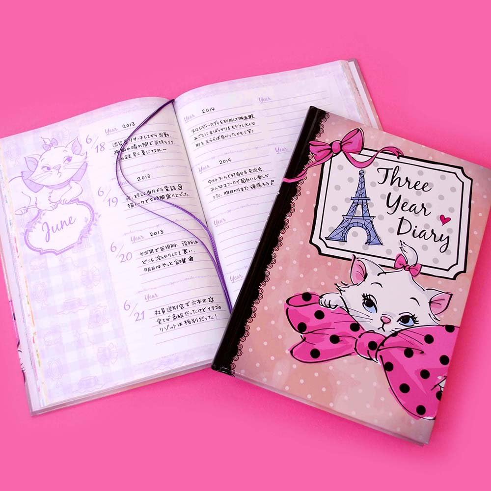 Amazon Co Jp 期間限定セール ディアカーズ 3年日記 ディズニー マリーinパリ 名入れなし 連用日記 1225 G04 010 家電 カメラ